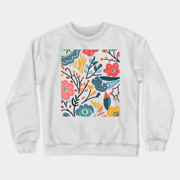 Cute boho floral eclectic design Crewneck Sweatshirt by Denicbt